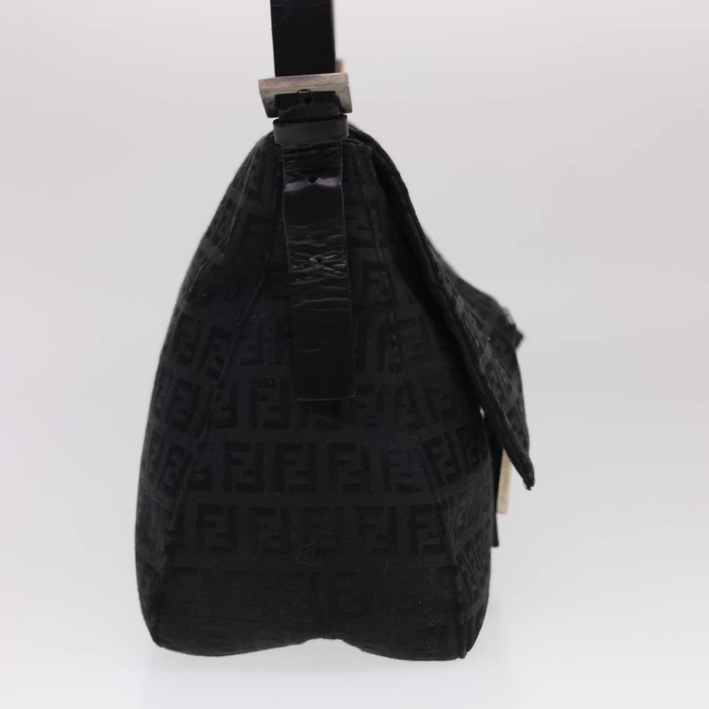 FENDI Zucchino Canvas Mamma Baguette Shoulder Bag Black Auth fm2228 - Picture 4 of 16